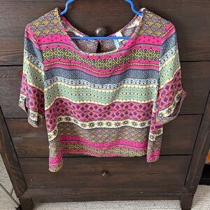 Boho Chic Multicolor Women's Blouse